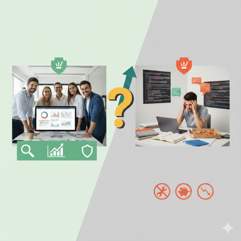 ภาพประกอบบทความ บริษัทรับทำ SEO vs ทำ SEO เอง แบบไหนคุ้มค่ากว่าในระยะยาว?